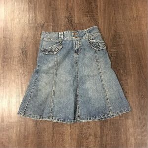 🔥5/$30 SALE!🔥 Rewind Denim Flare Stretch Skirt